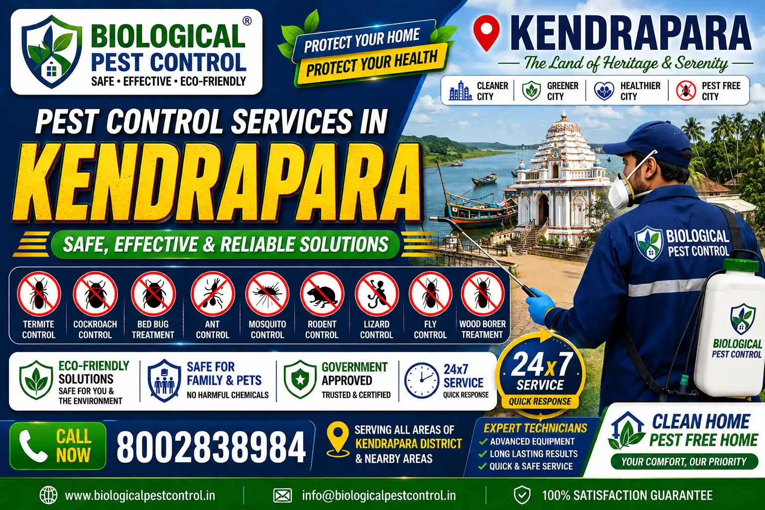 Best Pest Control in Kendrapara | Termite Control Services in Kendrapara | Biological Pest Control

Meta Description

Looking for trusted pest control in Kendrapara, Odisha? Biological Pest Control offers professional termite control, anti-termite treatment, cockroach control, bed bug treatment, rat control, mosquito control, spider control, and complete residential & commercial pest management in Kendrapara, Pattamundai, Rajkanika, Rajnagar, Aul, Derabish, Garadpur, Mahakalapada, Marsaghai, and nearby areas.