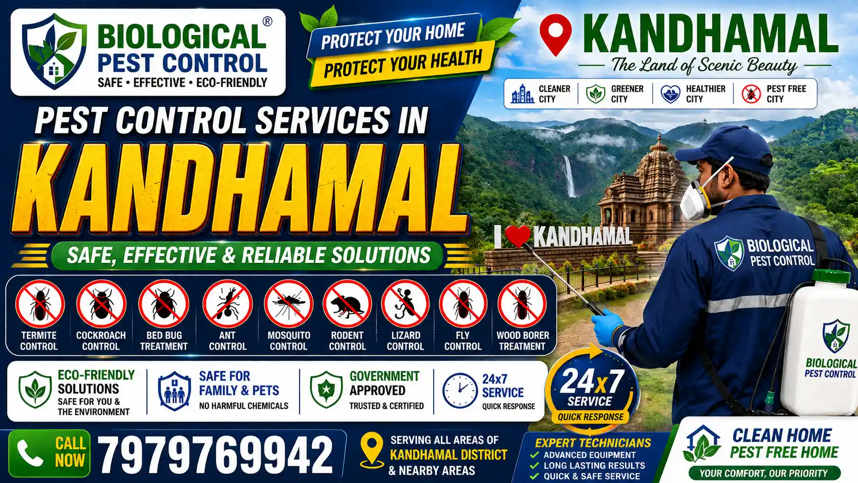 Best Pest Control in Kandhamal | Termite Control Services in Kandhamal | Biological Pest Control

Meta Description

Looking for trusted pest control in Kandhamal, Odisha? Biological Pest Control provides professional termite control, anti-termite treatment, cockroach control, bed bug treatment, rat control, mosquito control, spider control, and complete residential & commercial pest management in Phulbani, Baliguda, Daringbadi, Raikia, G. Udayagiri, Tikabali, Kotagarh, and across Kandhamal district.